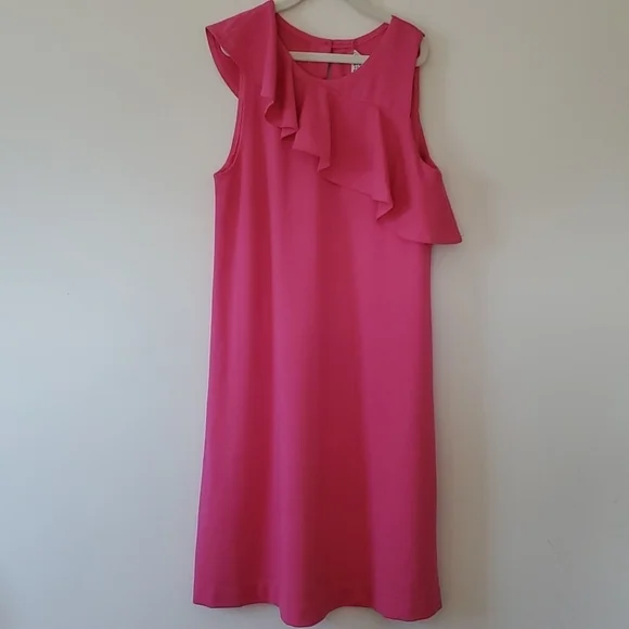 Deux Par Deux girls pink ruffle collar dress
