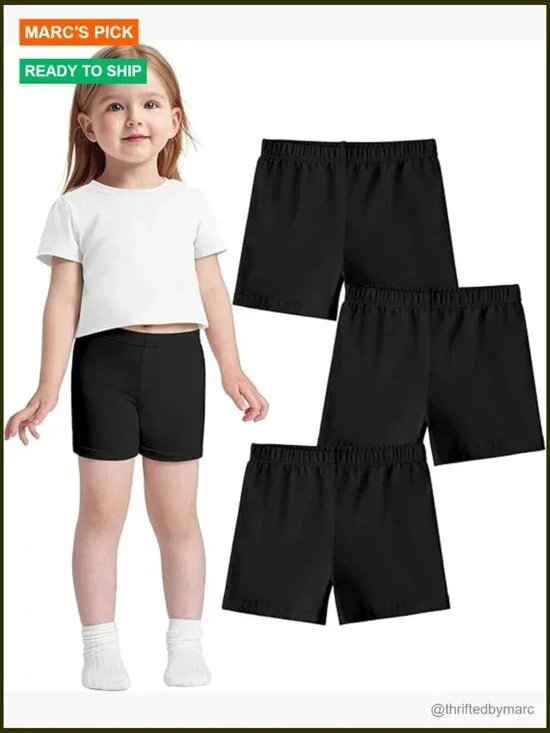 3 Pack Baby Girls Bike Shorts Toddler Athletic Dance Soft Cotton Summer Clothes