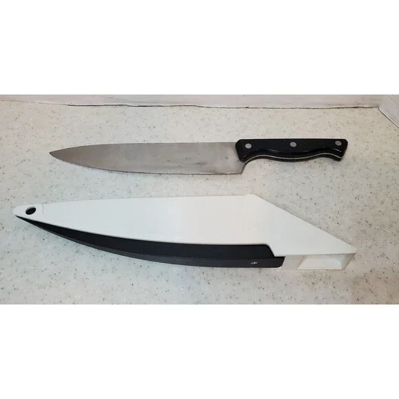 Pampered Chef 8” Chef’s Knife w Built-In Sharpening Sheath Retired Discontinued