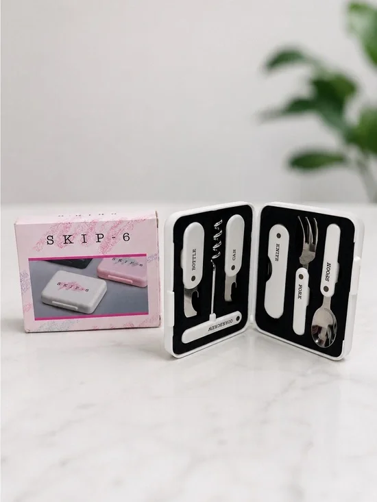 Hakko Skip-6 Vintage Portable Picnic Travel Flatware Utensil Set Japanese