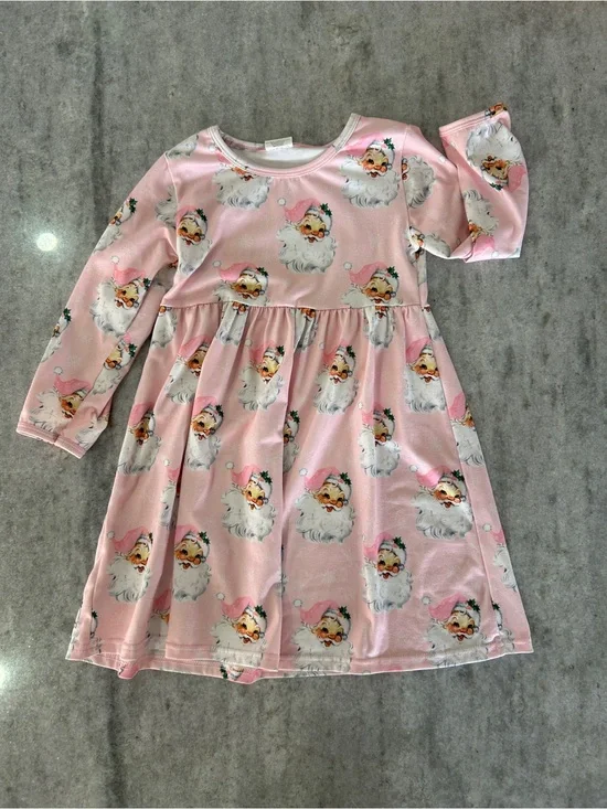Pink Santa Dress Size 4