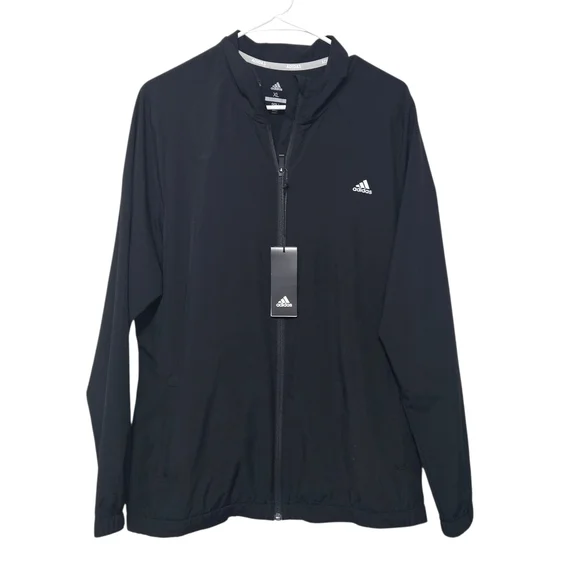 NWT Adidas Woman's Black Windbraker  Jacket Size XL