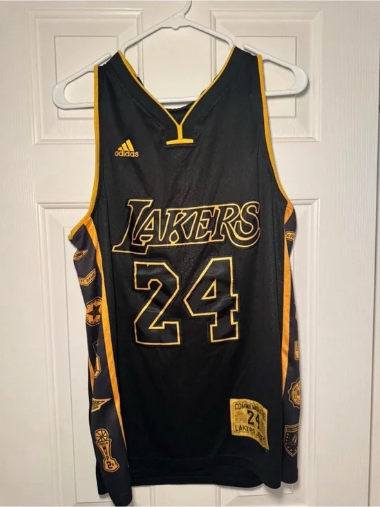adidas Black and Gold Lakers #24 Basketball Jersey