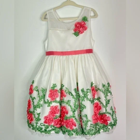 American Princess Formal Dress with Floral Embroidery size 4