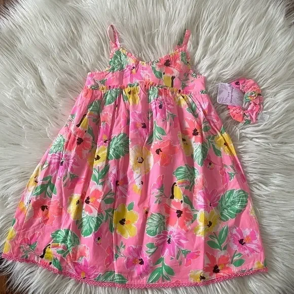Tommy Bahama pink cotton floral‎ sundress size 5 NWT