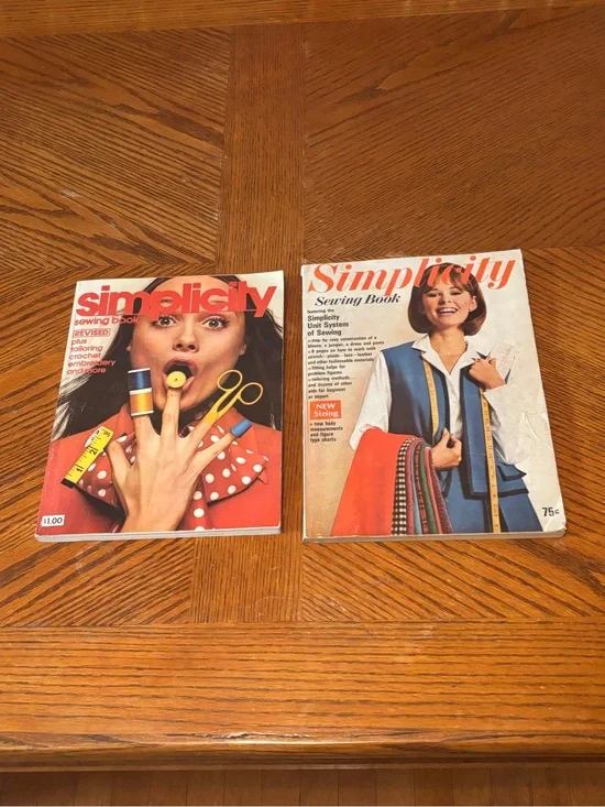 Vintage 1970 & 1975 Simplicity Sewing Book Magazine Lot of 2 Retro Fashion