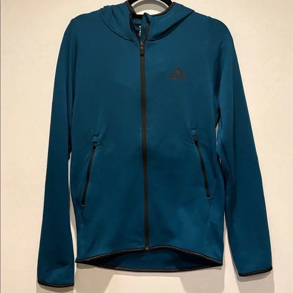 ADIDAS Men's Climawarm full zip training hoodie. Hooded sweatshirt. Small. Blue