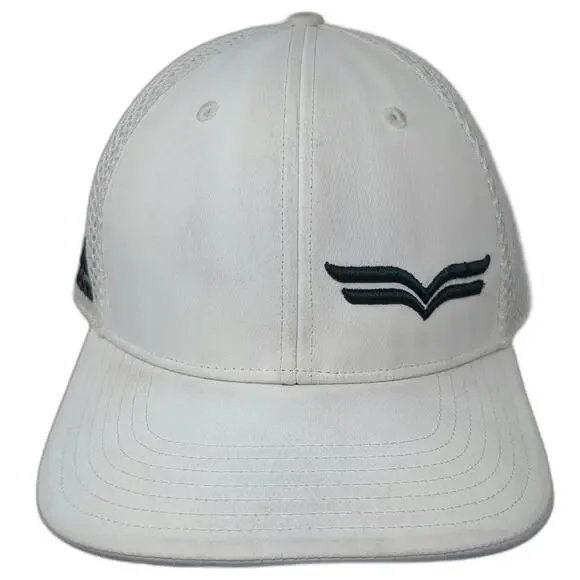 Adidas Vessel Golf Baseball Cap White XL Mesh Back Fitted Wing Logo Sport Hat