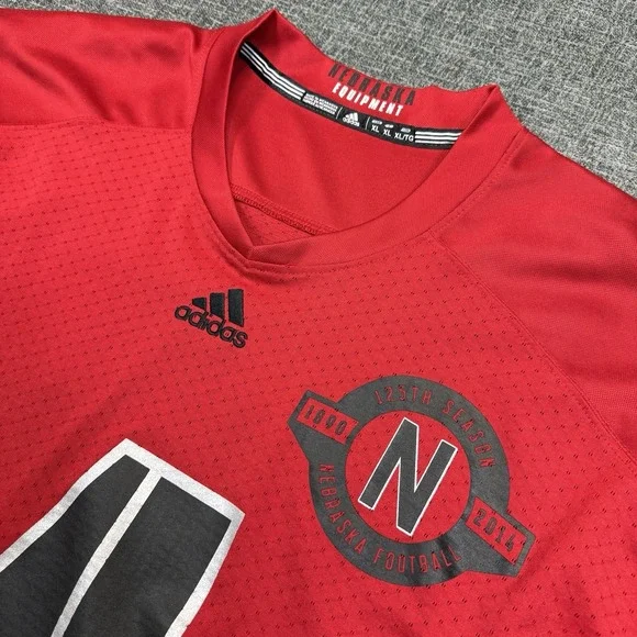 Nebraska Cornhuskers Adidas Football‎ Jersey #4 Red Mens XL 125th Season 2014