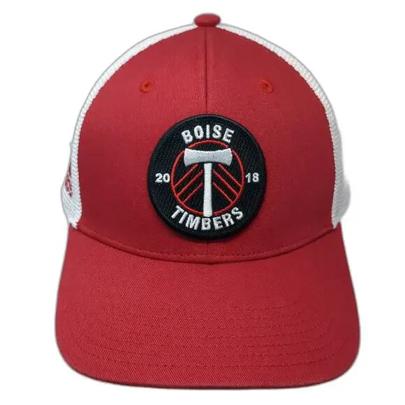 Adidas Trucker Hat Red One Size Boise Timbers Soccer Club Axe Patch Mesh Back