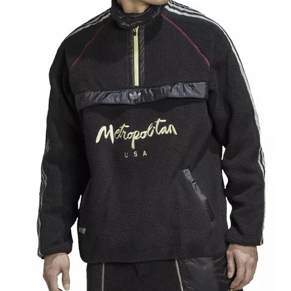 Adidas Metropolitan‎ Colab HD Sz L Large Black Yellow Skate Sk8 Pullover $150