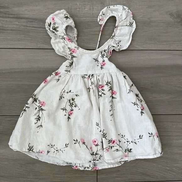 Floral toddler Dress with Ruffled Sleeves