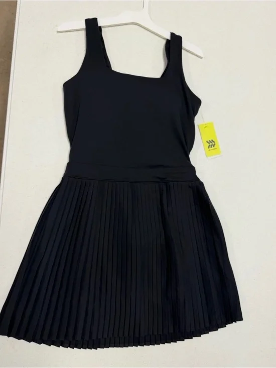 all in motion Black Pleated Tank Dress for Girls