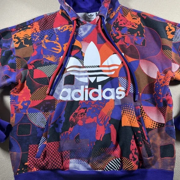 Adidas CNY‎ Hoodie Men Small Geometric Purple Orange GN5448 Streetwear
