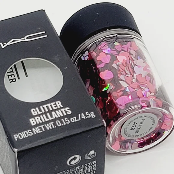 MAC Glitter Brillants Pink Hearts Brand New In Box Full Size