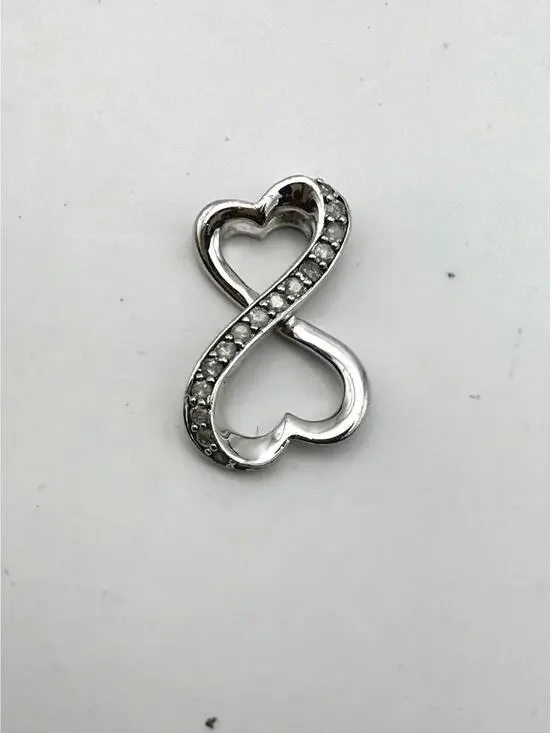 Sterling Silver Infinity Heart Pendant Charm