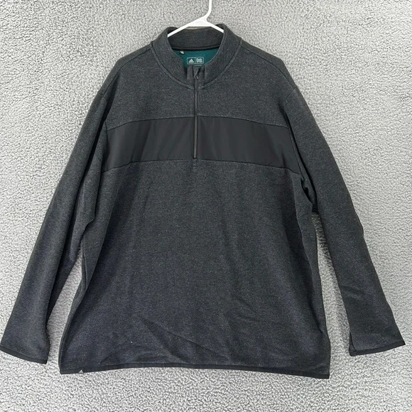 Adidas‎ Pullover Fleece 1/4 Zip Long Sleeve Sweater Mens XXL Gray