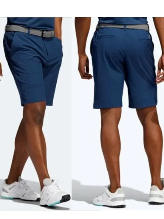 Adidas Men's Navy Blue Athletic Flat‎ Front Chino Golf Shorts Size 33