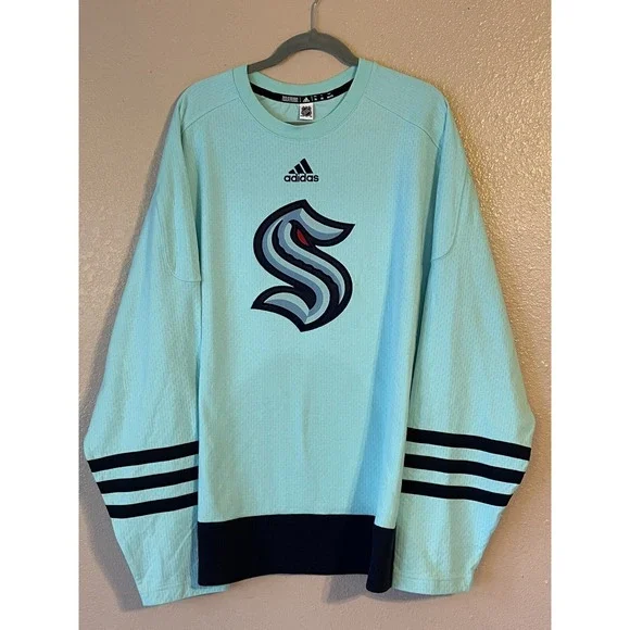 Men's 2XL NWOT Seattle Kraken NHL Adidas Crew Jersey‎ Sweater