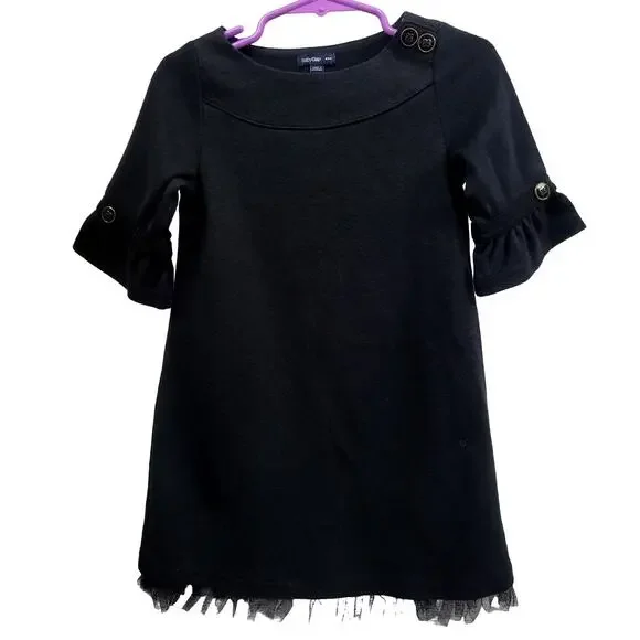 Baby Gap Black Dress with Buttons and Bell Sleeves‎ Size 3T