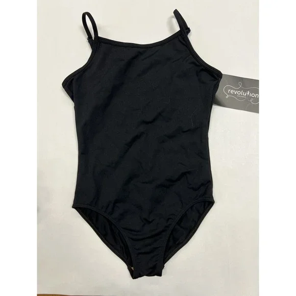 Revolution Dance‎ Wear NWT Black Girls Large Scoop Back Skinny Straps