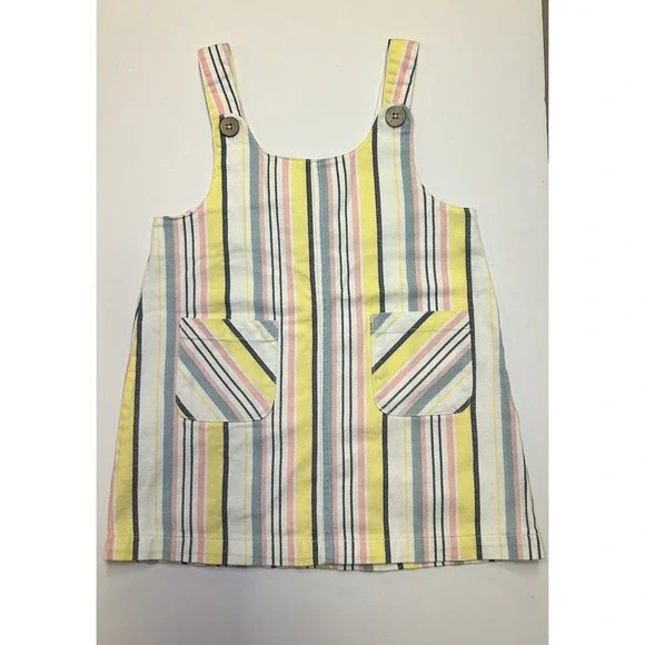 Girls FLAPDOODLES Dress Pastel Strip Pattern Spring Easter Summer Jumper Size 4T