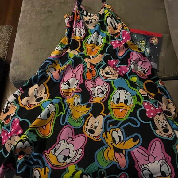 Disney Character Multicolor Kids Casual Dress