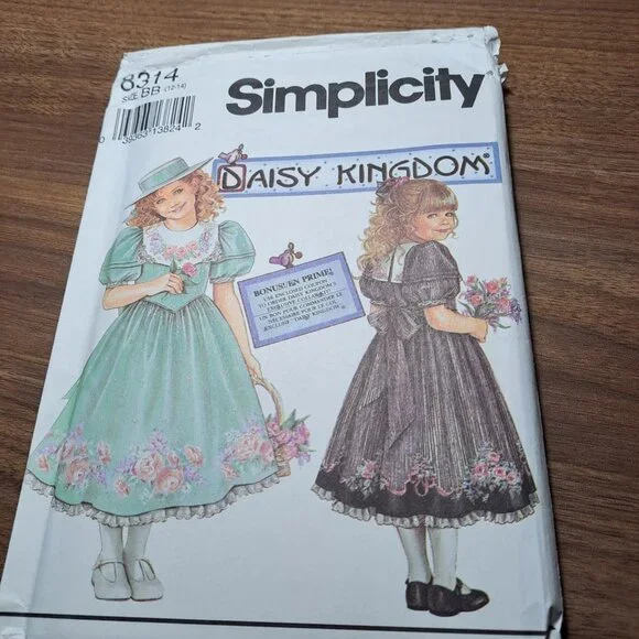 VTG Simplicity Pattern #8314 Daisy Kingdom Dress 1993‎ UNCUT Sz BB 12-14