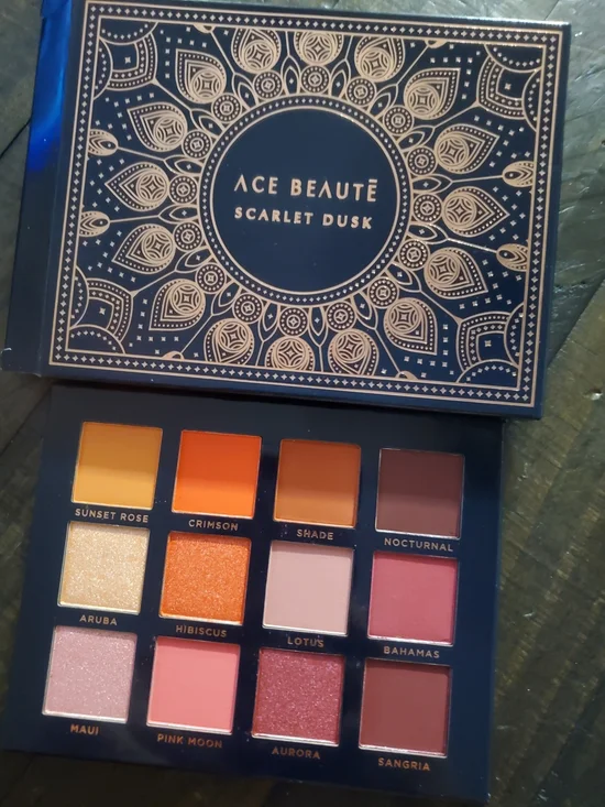 Ace Beauté Scarlet Dusk Eyeshadow Palette - Pink, Orange, Gold, Brown