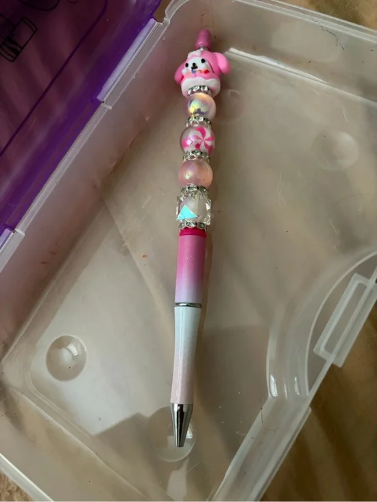 My Melody custom beaded pen