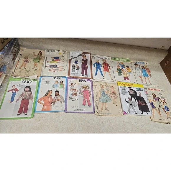 Lot Vtg Simplicity McCall's Butterick Dress Costume Girls Womans Sewing Patterns