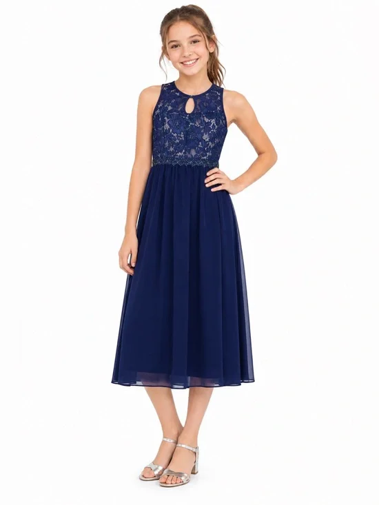 Rare Editions Navy Blue Formal Kids Dress