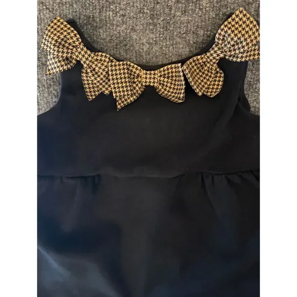 Janie and‎ Jack Houndstooth Bow Ponte Dress Baby Girls 12-18m Butterscotch Belle