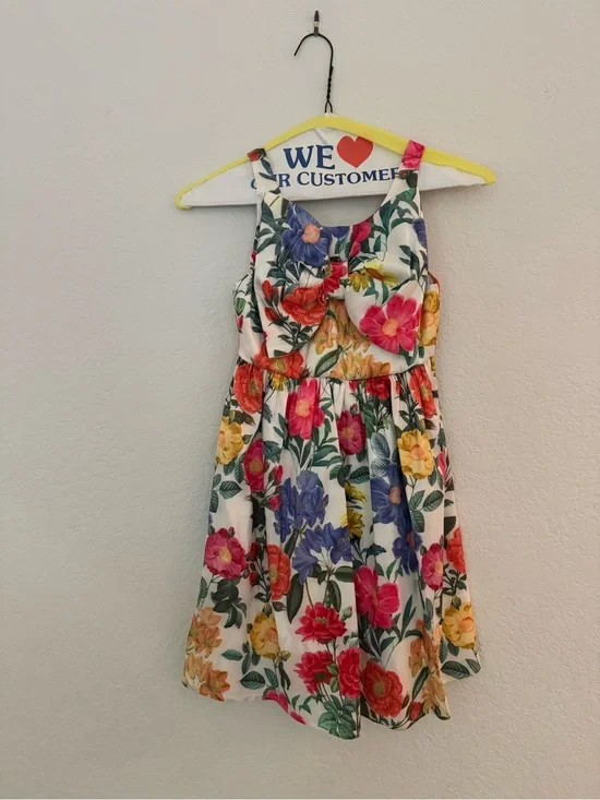 Show me your mumu Bow Mini Dress ~ Charm Peony White Taffeta