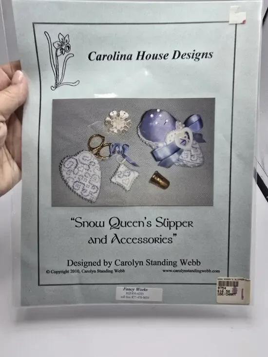 Snow Queen's Slipper Cross Stitch Chart Carolina House Designs 2011