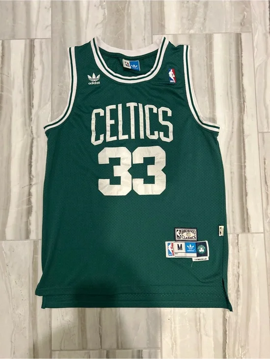 adidas Green Boston Celtics #33 Mesh Basketball Jersey