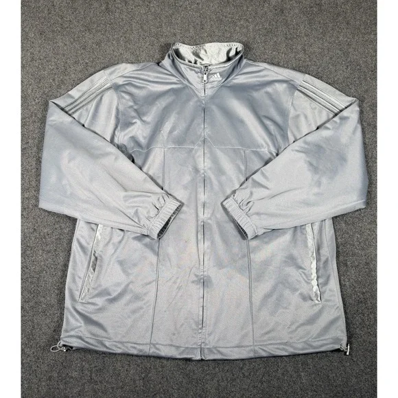 Vintage Adidas Tracy McGrady T-Mac Warm Up Jacket Silver Full Zip Men's XL Y2K