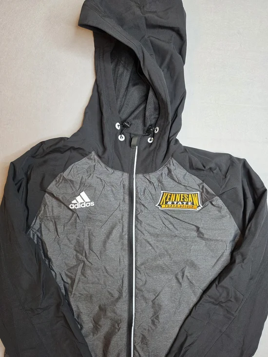 adidas Men's Black & Gray Kennesaw Hooded‎ Windbreaker