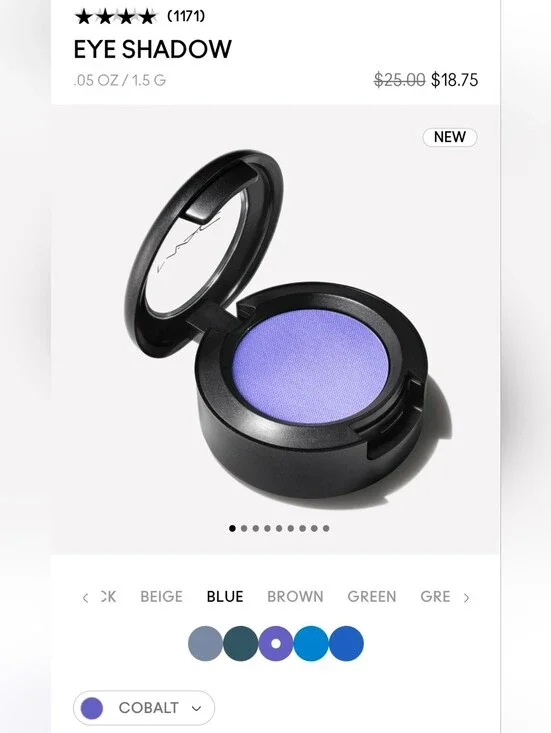 MAC Cobalt Satin Single-Pan Eyeshadow