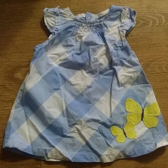 Carter's Dress Size 9 months Plaid Butterfly baby girl