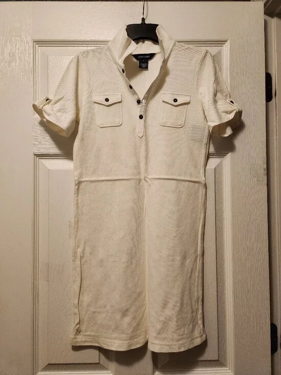 Ralph Lauren girls new white 100%cotton dress  size: L