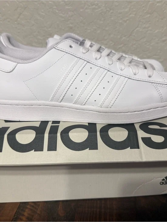 adidas White Low-Top Leather Sneakers