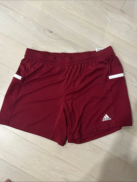 adidas Burgundy Shorts with White Accents