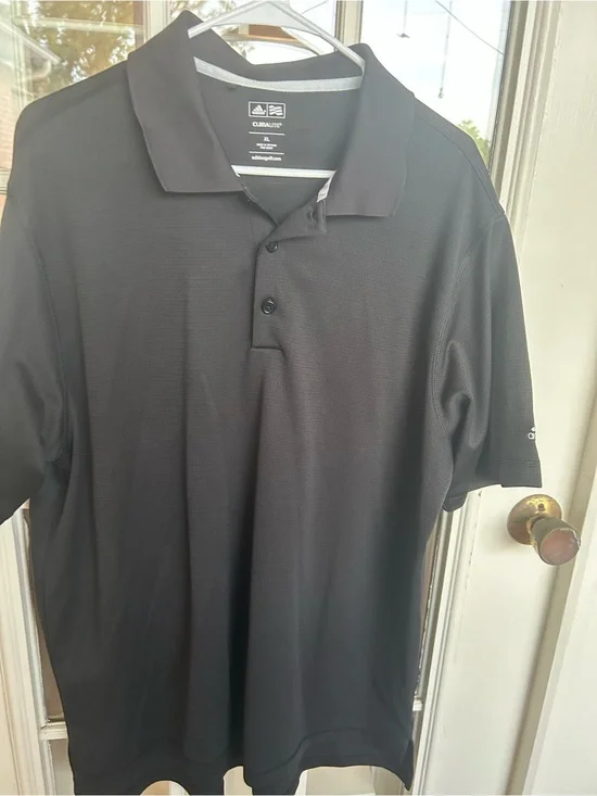 adidas Black Men’s Short-Sleeve Polo
