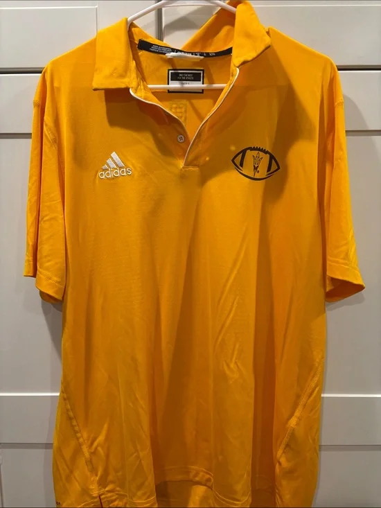adidas Men’s Arizona State Yellow Polo Shirt with Embroidered Logo