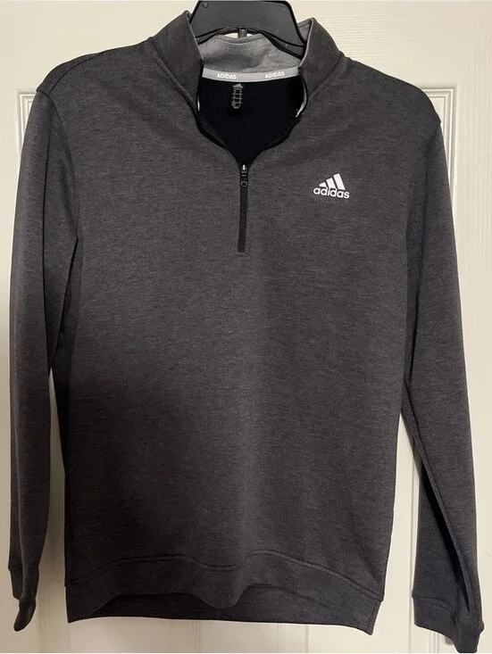 Adidas Golf Men’s Quarter-Zip Pullover Gray Size Medium Performance Very Clean