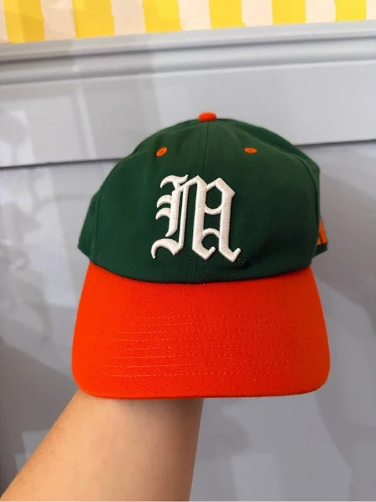 adidas Green and Orange university of Miami hat