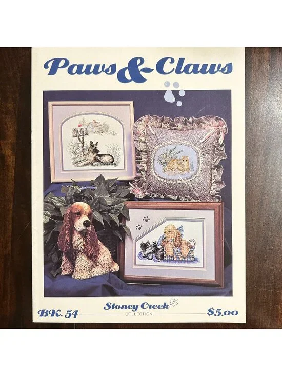 Paws & Claws Cross-Stitch Pattern Book By Stoney Creek Book 54