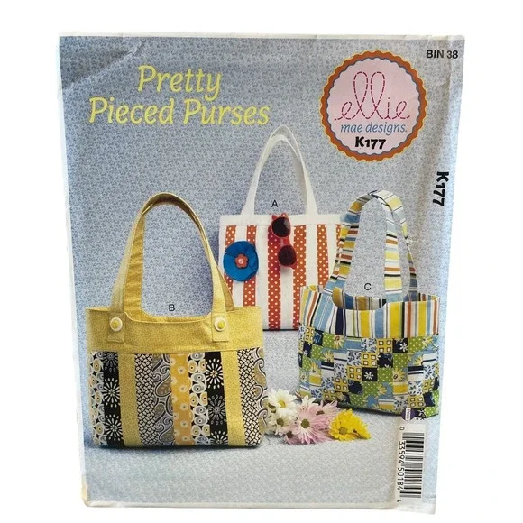 Ellie‎ Mae Designs K177 Pretty Pieced Purses Sewing Pattern UNCUT FF