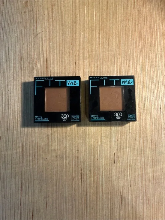 Maybelline Fit Me Matte + Poreless Pressed Powder - 360 Mocha Brown QTY 2